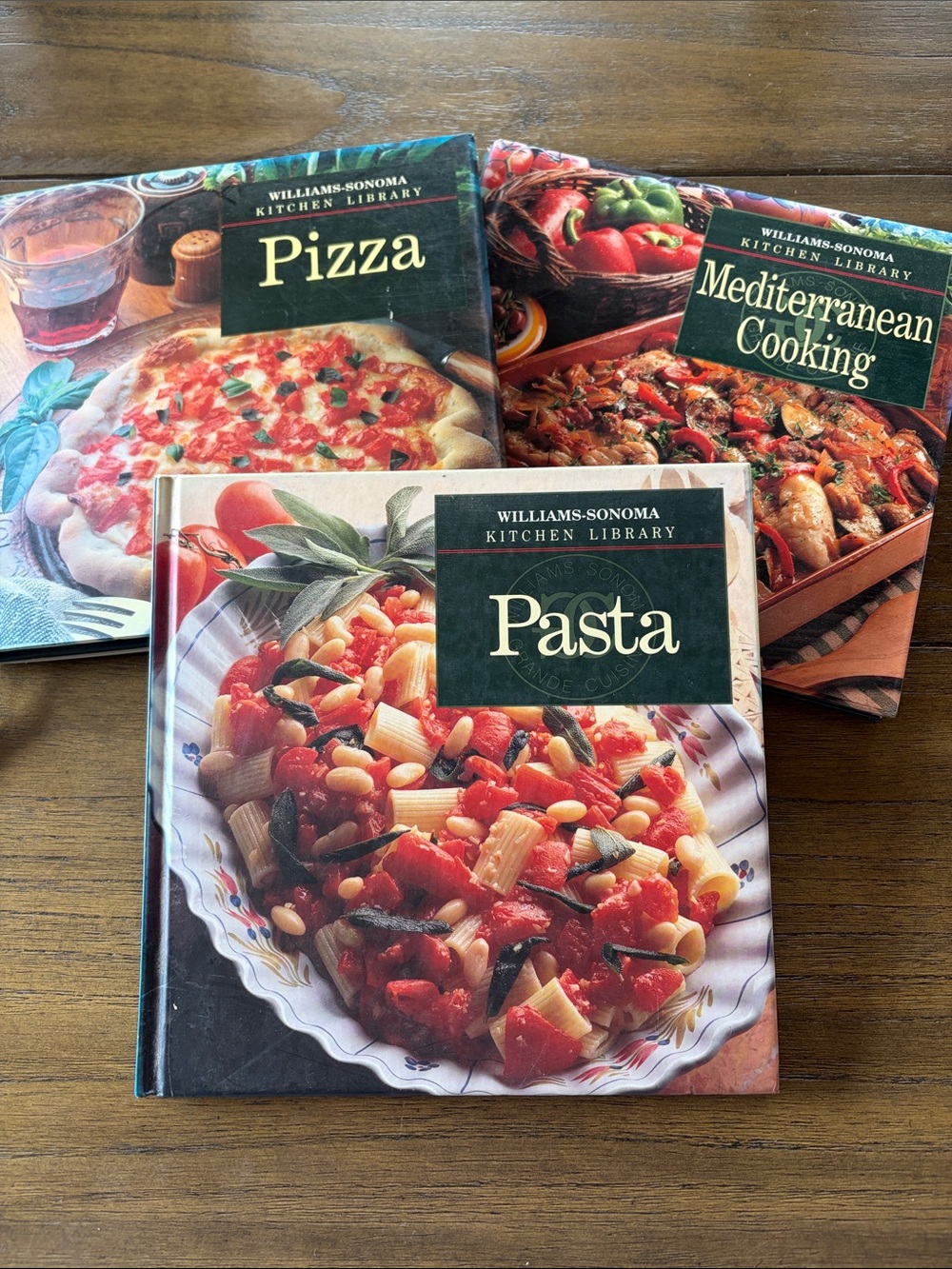 3 Vintage Williams Sonoma Kitchen Library Cookbooks - Pasta Pizza Mediterranean